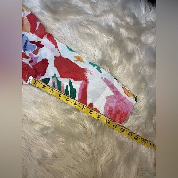 Chico’s sweater open cardigan floral sz Med 12/14 - Picture 6 of 8